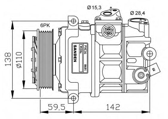 NRF - 32147G - Компрессор, кондиционер (Кондиционер)