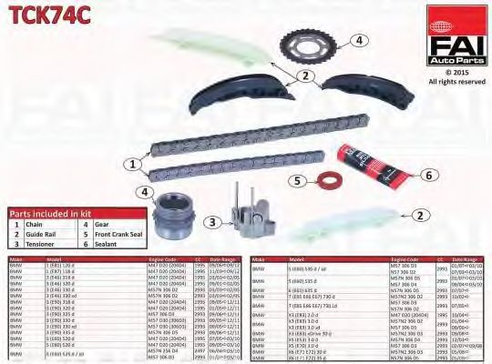 FAI AUTOPARTS - TCK74C - Комплект цепи привода распредвала (Управление двигателем)