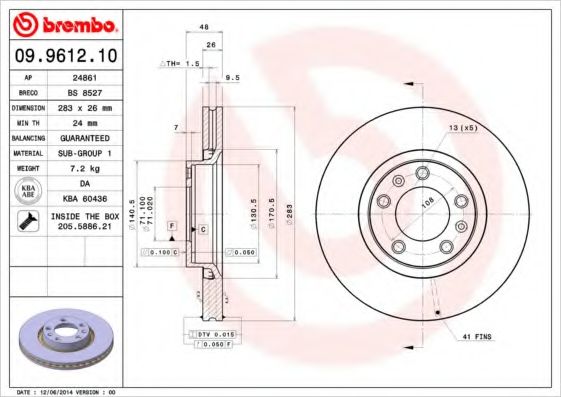 AP - 24861 - Тормозной диск (Тормозная система)