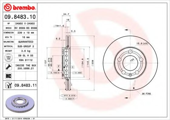 AP - 24950 - Тормозной диск (Тормозная система)