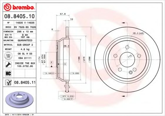 BRECO - BS 7626 - Тормозной диск (Тормозная система)