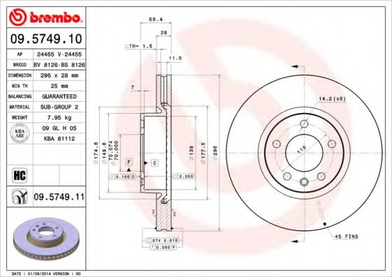 BRECO - BS 8126 - Тормозной диск (Тормозная система)