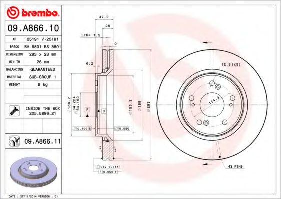 BRECO - BS 8801 - Тормозной диск (Тормозная система)