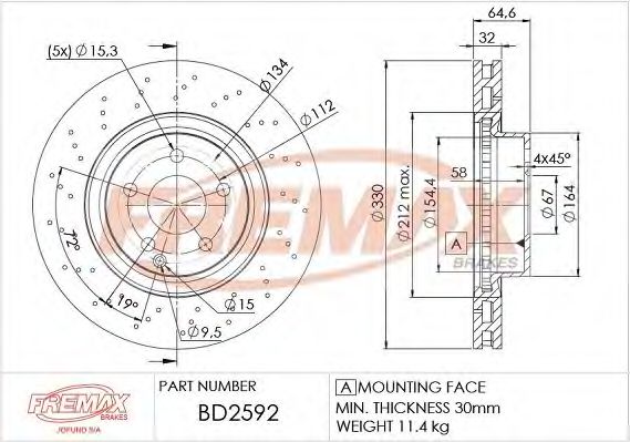 FREMAX - BD-2592 - Тормозной диск (Тормозная система)