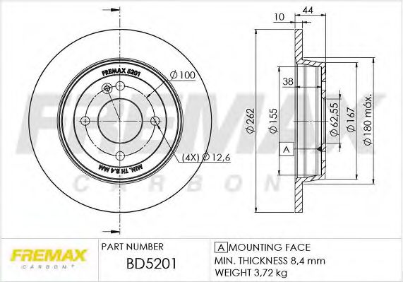 FREMAX - BD-5201 - Тормозной диск (Тормозная система)