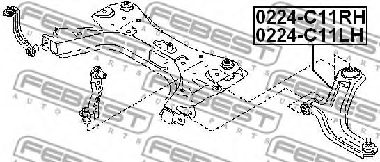 FEBEST - 0224-C11RH - Рычаг независимой подвески колеса, подвеска колеса (Подвеска колеса)