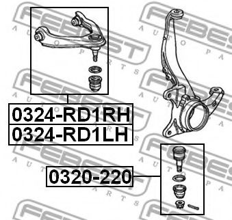 FEBEST - 0324-RD1RH - Рычаг независимой подвески колеса, подвеска колеса (Подвеска колеса)