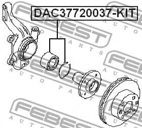 FEBEST - DAC37720037-KIT - Комплект подшипника ступицы колеса (Подвеска колеса)