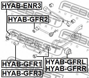 FEBEST - HYAB-GFRL - Подвеска, рычаг независимой подвески колеса (Подвеска колеса)