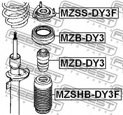 FEBEST - MZSS-DY3F - Подвеска, амортизатор (Подвеска / амортизация)