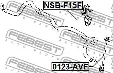 FEBEST - NSB-F15F - Опора, стабилизатор (Подвеска колеса)