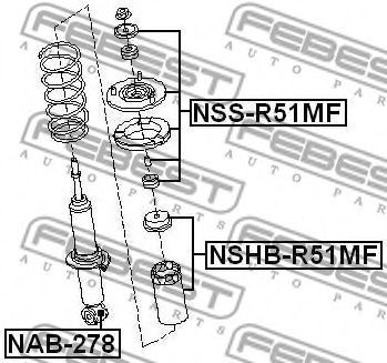 FEBEST - NSS-R51MF - Подвеска, амортизатор (Подвеска / амортизация)