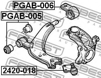 FEBEST - PGAB-006 - Монтажный комплект, рычаг независимой подвески колеса