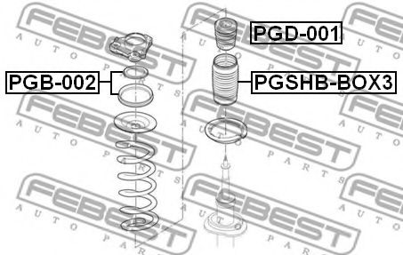 FEBEST - PGB-002 - Подшипник качения, опора стойки амортизатора (Подвеска колеса)