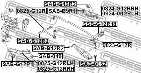 FEBEST - SAB-G12R2 - Подвеска, рычаг независимой подвески колеса (Подвеска колеса)