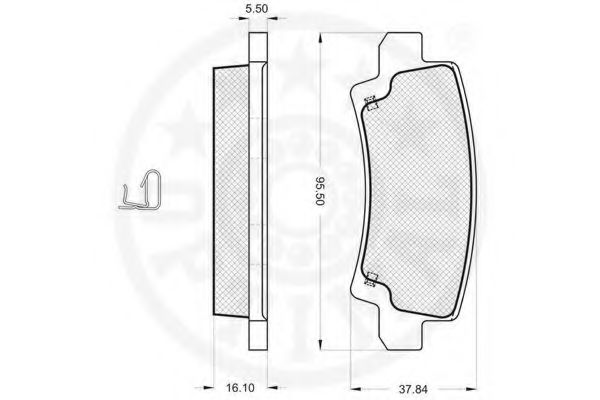 OPTIMAL - 12121 - Комплект тормозных колодок, дисковый тормоз (Тормозная система)