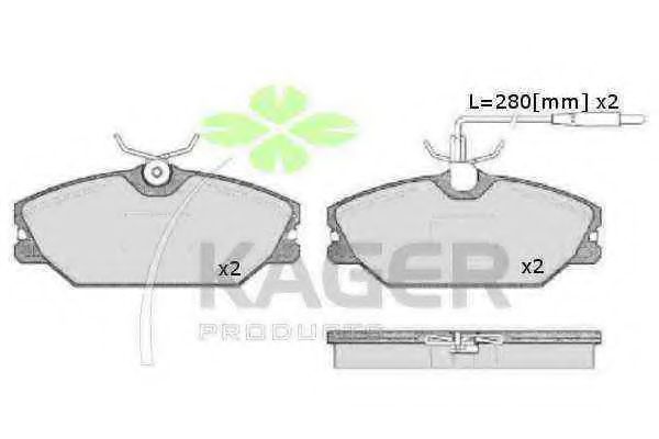 KAGER - 35-0155 - Комплект тормозных колодок, дисковый тормоз