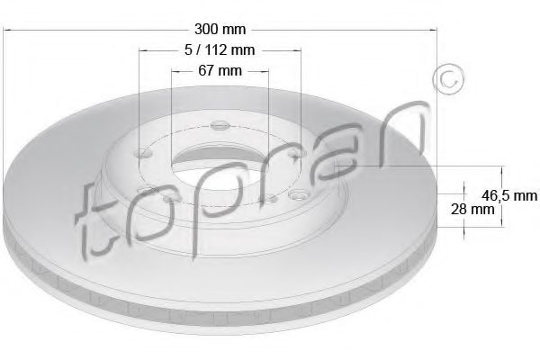 TOPRAN - 400 855 - Тормозной диск (Тормозная система)