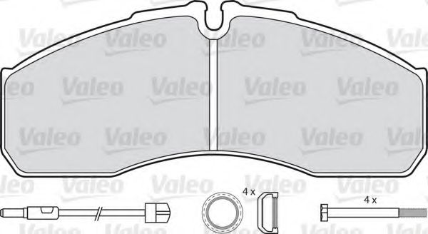 VALEO - 541663 - Комплект тормозных колодок, дисковый тормоз (Тормозная система)