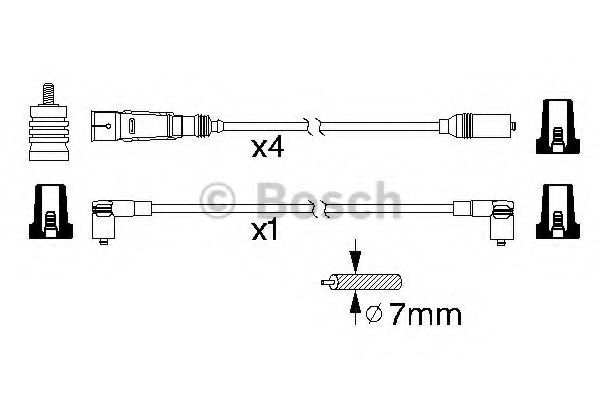 BOSCH - 0 986 356 338 - Комплект проводов зажигания (Система зажигания)