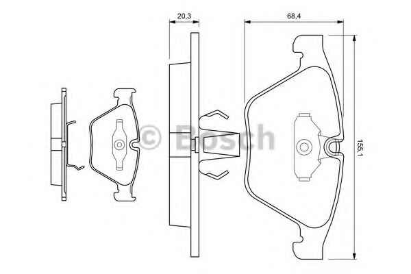 BOSCH - 0 986 494 036 - Комплект тормозных колодок, дисковый тормоз (Тормозная система)