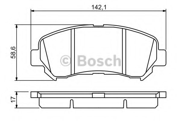 BOSCH - 0 986 494 244 - Комплект тормозных колодок, дисковый тормоз (Тормозная система)