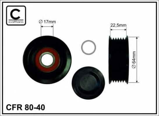 CAFFARO - 80-40 - Паразитный / ведущий ролик, поликлиновой ремень (Ременный привод)