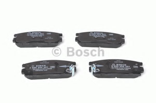 BOSCH - 0 986 494 251 - Комплект тормозных колодок, дисковый тормоз (Тормозная система)