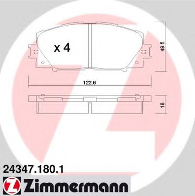 ZIMMERMANN - 24347.180.1 - Комплект тормозных колодок, дисковый тормоз (Тормозная система)