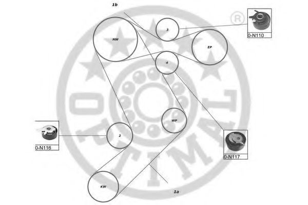 OPTIMAL - SK-1529 - Комплект ремня ГРМ (Ременный привод)