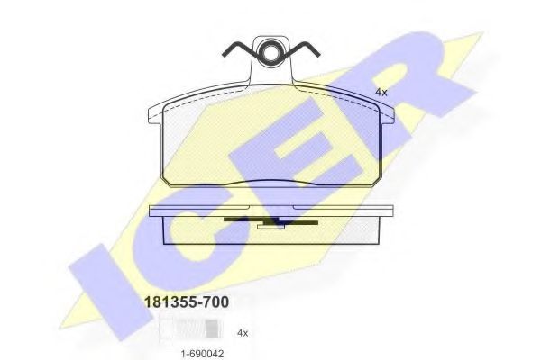 ICER - 181355-700 - Комплект тормозных колодок, дисковый тормоз (Тормозная система)