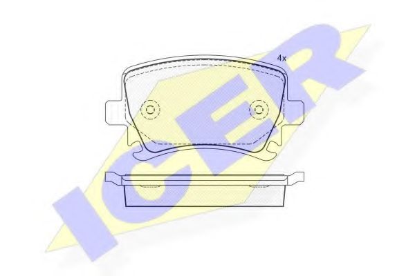 ICER - 181600 - Комплект тормозных колодок, дисковый тормоз (Тормозная система)