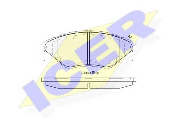ICER - 182066 - Комплект тормозных колодок, дисковый тормоз (Тормозная система)