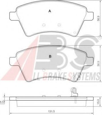 A.B.S. - 37532 OE - Комплект тормозных колодок, дисковый тормоз