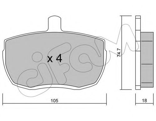 CIFAM - 822-016-0 - Комплект тормозных колодок, дисковый тормоз (Тормозная система)