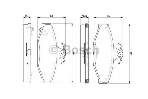 BOSCH - 0 986 424 561 - Комплект тормозных колодок, дисковый тормоз (Тормозная система)