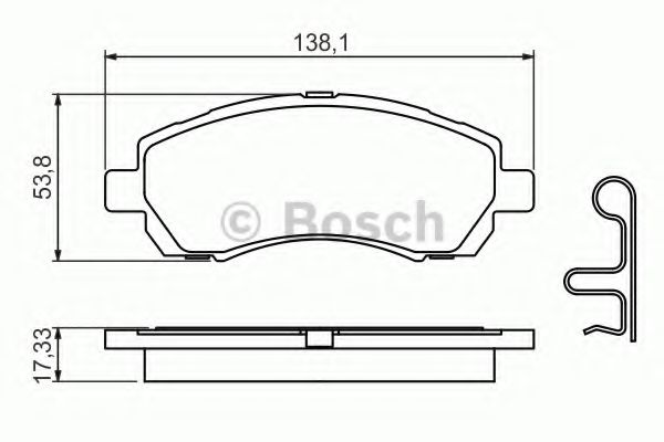 BOSCH - 0 986 424 770 - Комплект тормозных колодок, дисковый тормоз (Тормозная система)