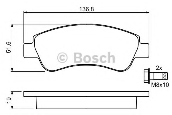 BOSCH - 0 986 494 027 - Комплект тормозных колодок, дисковый тормоз (Тормозная система)