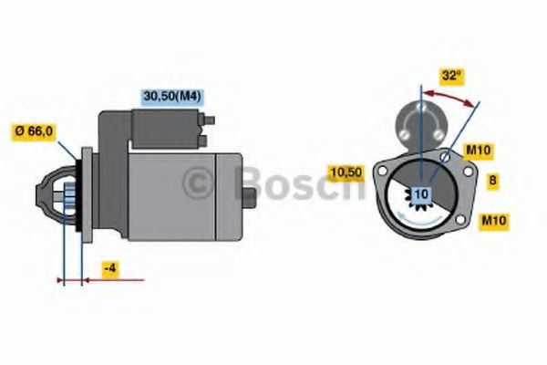 BOSCH - 0 986 020 141 - Стартер (Система стартера)