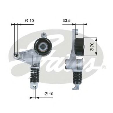 GATES - T38453 - Натяжной ролик, поликлиновойремень (Ременный привод)