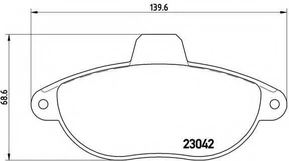 BREMBO - P 23 072 - Комплект тормозных колодок, дисковый тормоз (Тормозная система)