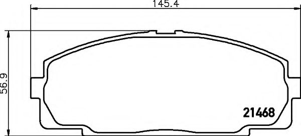 HELLA - 8DB 355 016-921 - Комплект тормозных колодок, дисковый тормоз (Тормозная система)