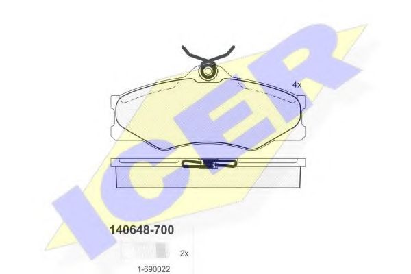 ICER - 140648-700 - Комплект тормозных колодок, дисковый тормоз (Тормозная система)