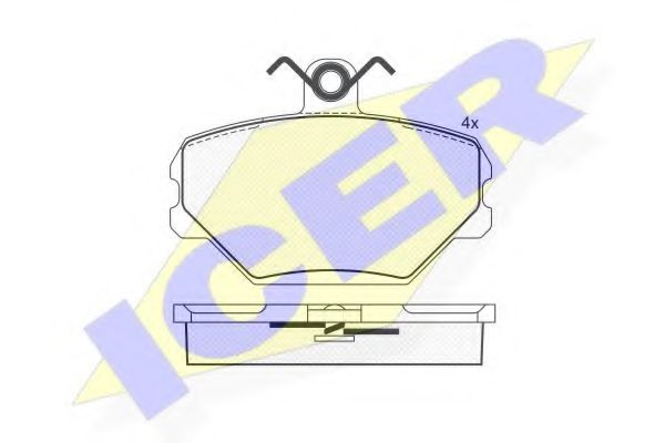 ICER - 180780 - Комплект тормозных колодок, дисковый тормоз (Тормозная система)