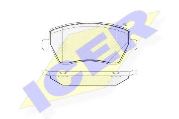 ICER - 181534 - Комплект тормозных колодок, дисковый тормоз (Тормозная система)