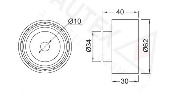 AUTEX - 654155 - Паразитный / Ведущий ролик, зубчатый ремень (Ременный привод)