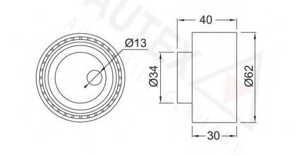 AUTEX - 654105 - Натяжной ролик, ремень ГРМ (Ременный привод)