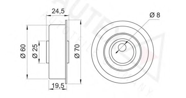 AUTEX - 641192 - Натяжной ролик, ремень ГРМ (Ременный привод)
