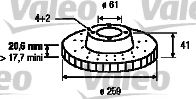 VALEO - 186208 - Тормозной диск (Тормозная система)