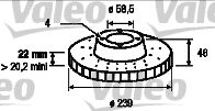 VALEO - 186102 - Тормозной диск (Тормозная система)